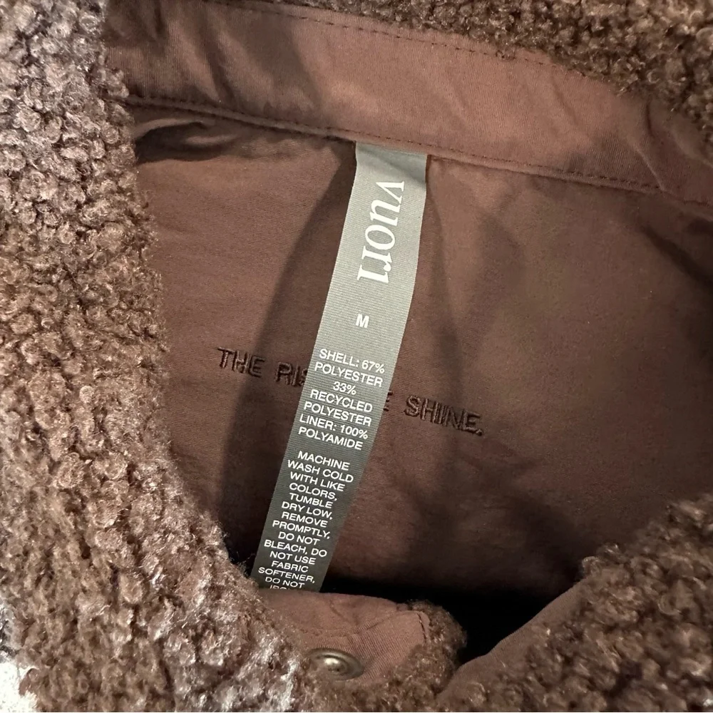 Vuori Jacket Womens M Sycamore Short Shirt Jacket Snap Button Fleece Brown Java - Picture 8 of 9